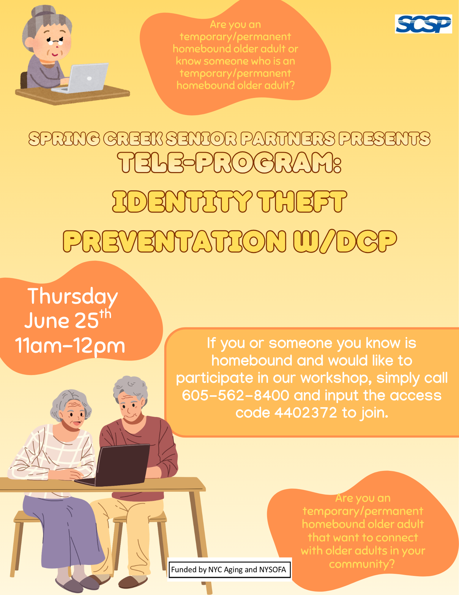 **Homebound Tele-Program: Identity Theft Prevention w/ DCP**