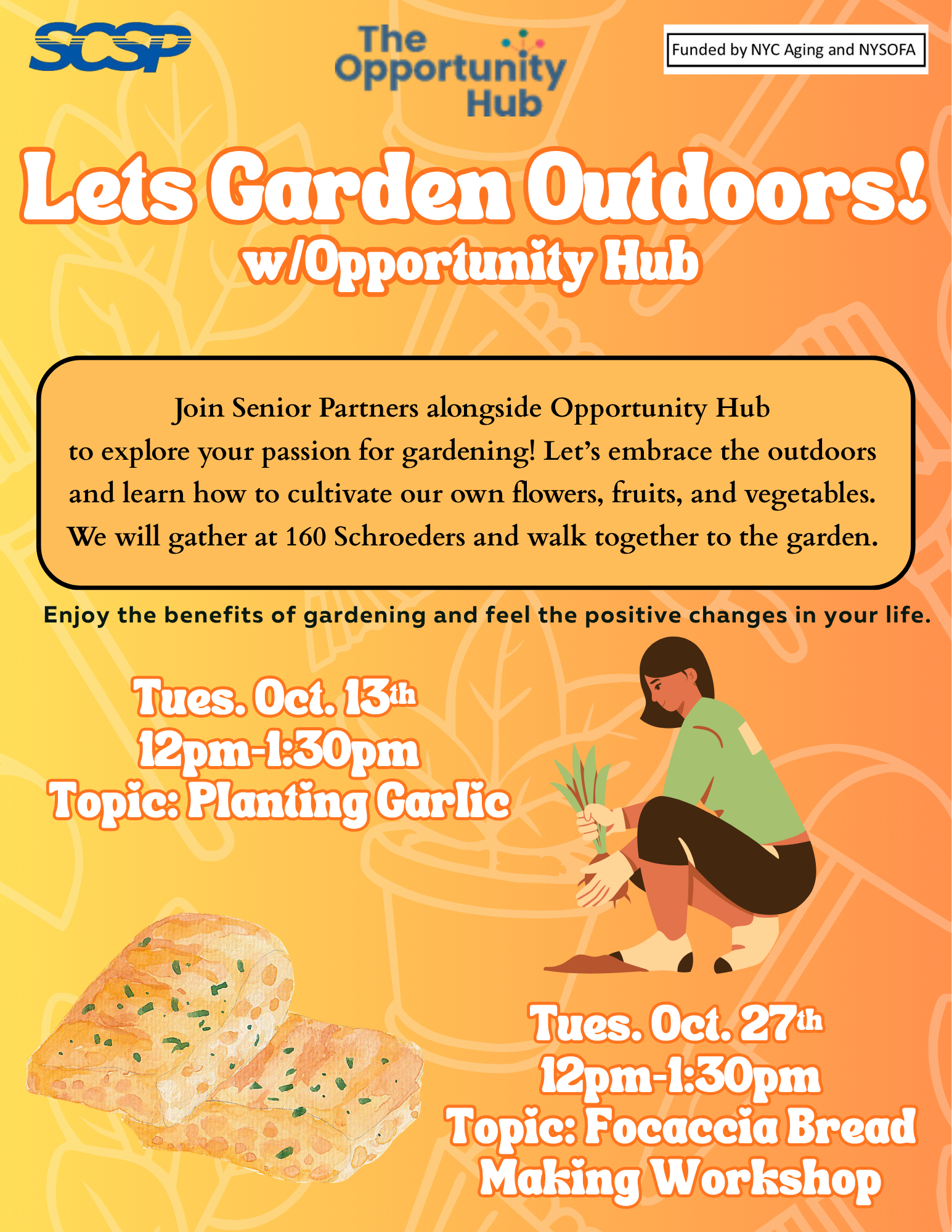 Outdoor gardening and bread workshop - Planting Garlic
