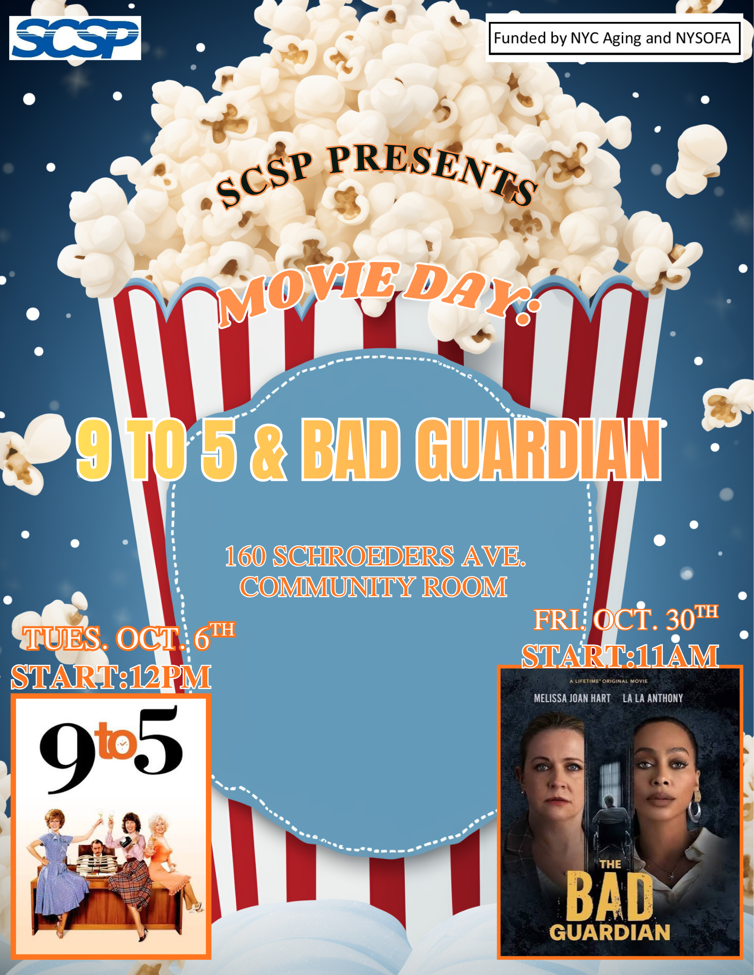Community movie screening day - 9 to 5