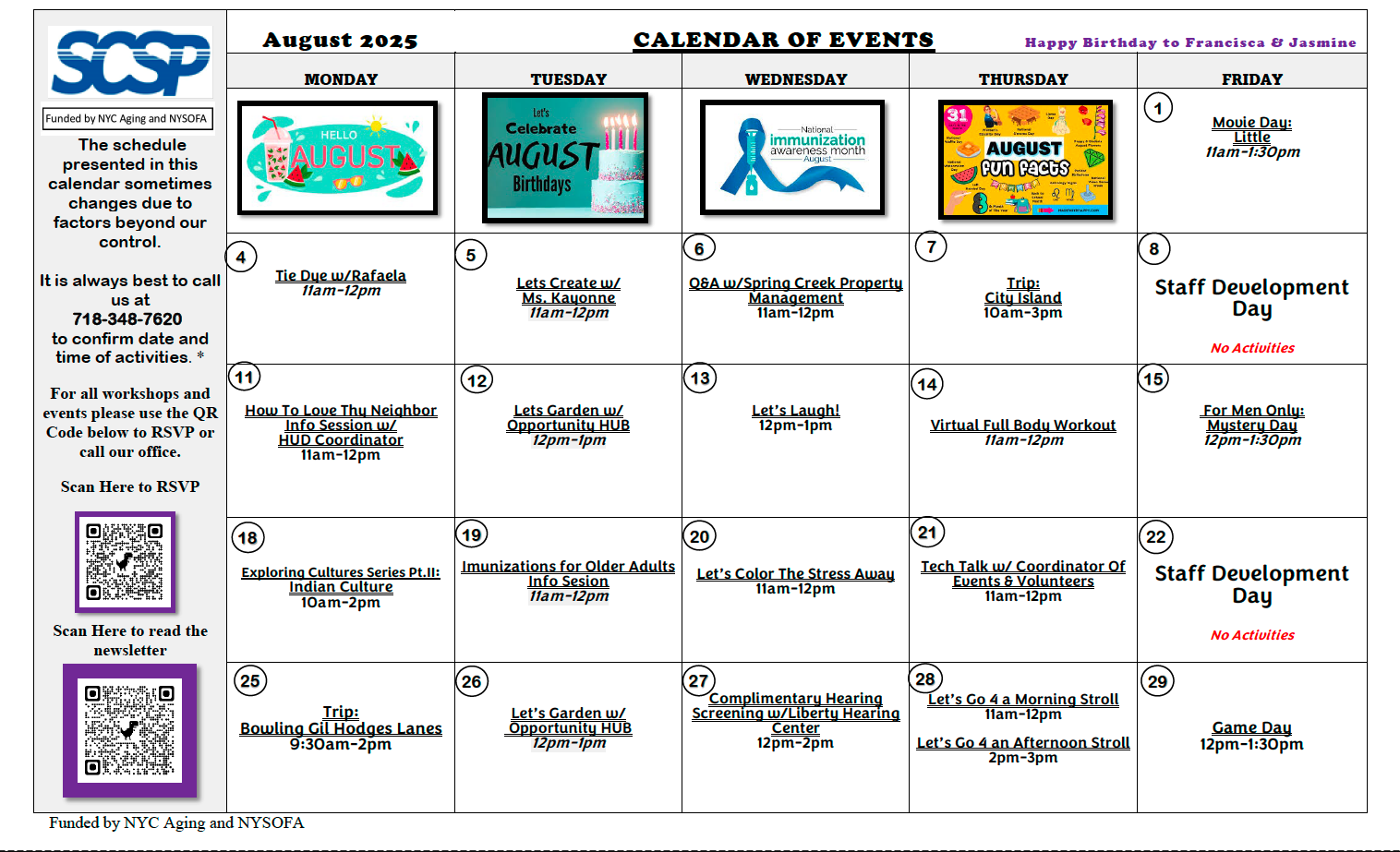 August Calendar