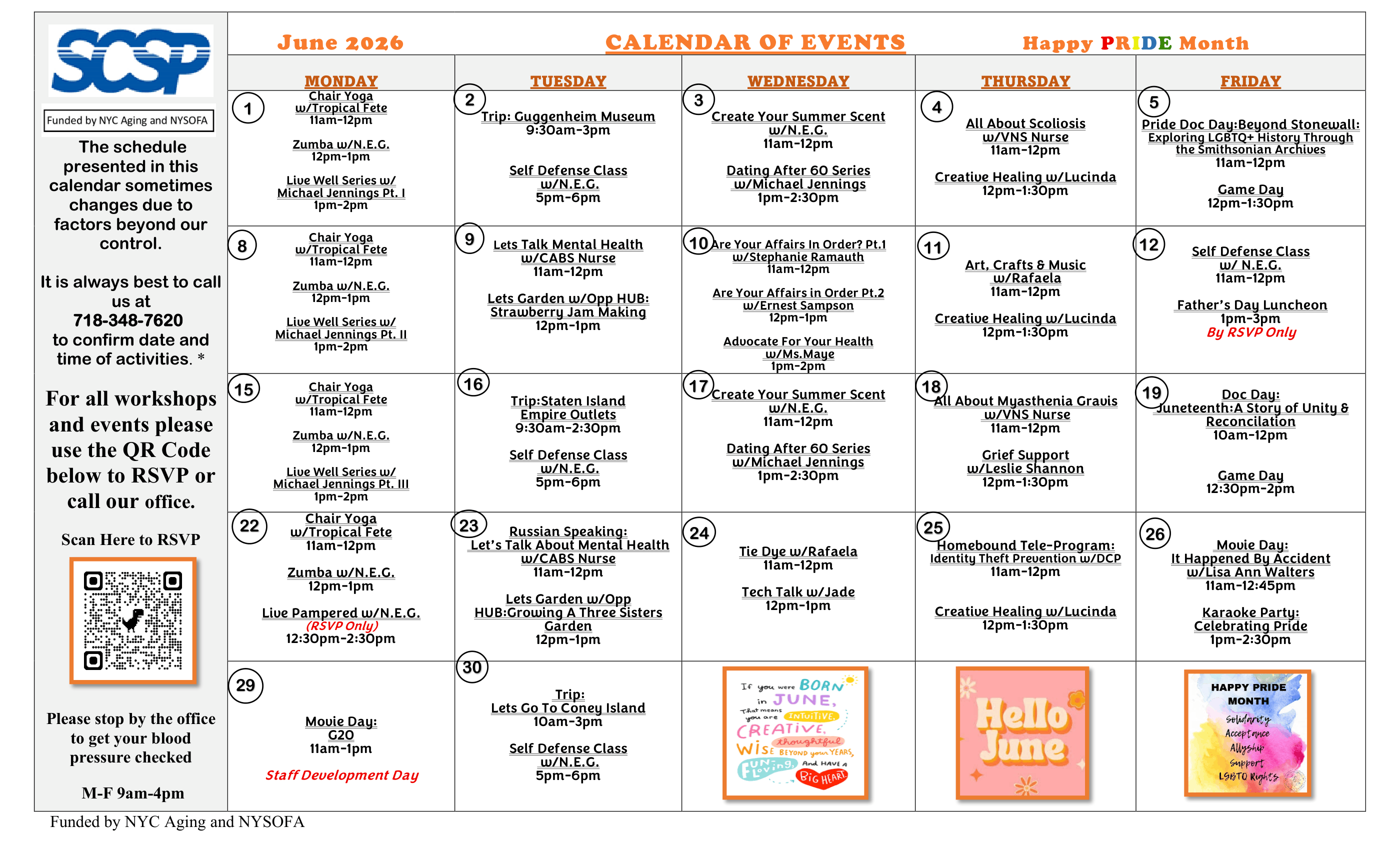 **June 2026 Calendar of Events**
